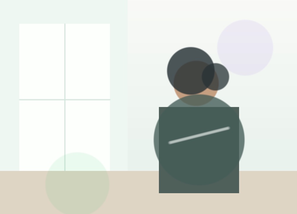 A calm person sitting by a bright window, pausing to think through the next step in recovery